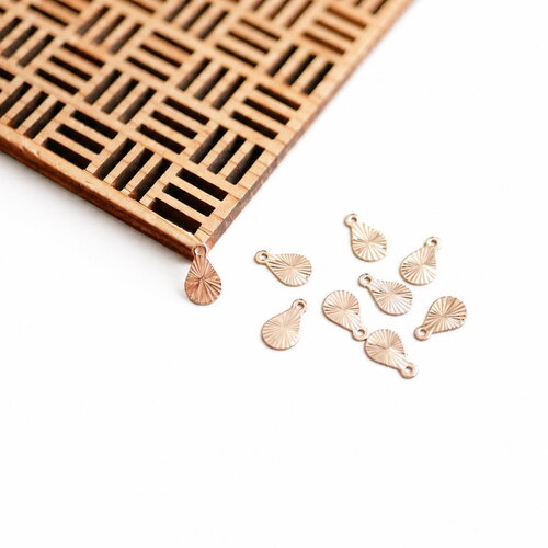 8 breloques goutte dorées en laiton, mini pendentifs goutte texturés, connecteurs bijoux,6x10mm