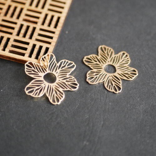 X2 pendentif à motifs fleurs , grand pendentif rond doré, plastron en métal, fabrication de bijoux 32mm
