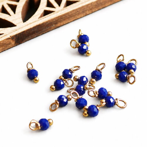 Breloques grelots zen, petites perles à facettes en verre pour bracelet, grelot chapelet bleu, 3x8mm, 20 perles