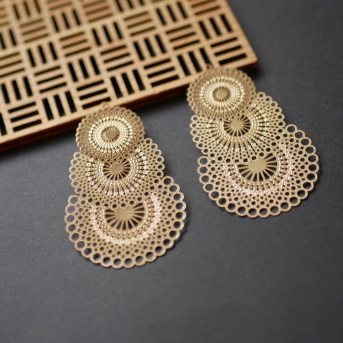 X2 pendentif grande goutte en laiton doré, pendentifs gouttes navettes, pour fabrication de bijoux, 35x56mm