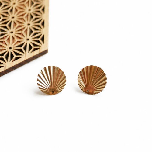 Supports boucles d'oreilles rondes 18 mm. clous d'oreilles doré. fournitures pour création de bijoux