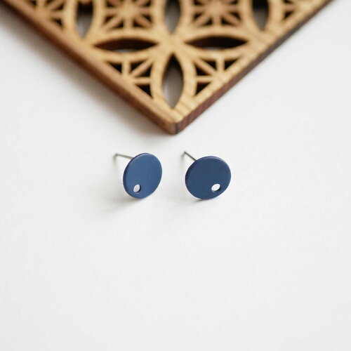 Boucles d'oreilles bleu 10mm, puces d'oreilles en métal bleu, accessoire de boucle d'oreille.