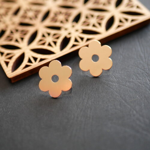 Boucles d'oreilles à fleurs doré, puces d'oreilles marguerites, accessoire de boucle d'oreille, 20mm, 1 paire