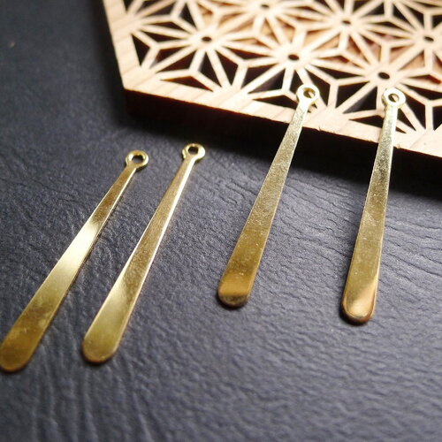 4 breloques gouttes navettes doré ethniques charms 3x31mm