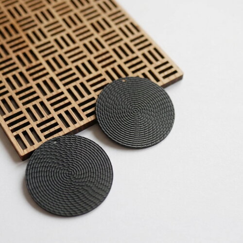 2 pendentifs ronds noires 40mm, breloques à relief en métal pour bijoux faits main
