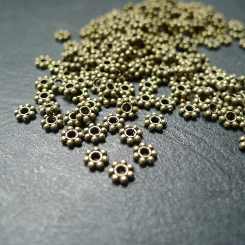 X200 perle intercalaire ronde en métal bronze, perles en métal, perles d'espacement, fourniture de bijoux, 1x4mm
