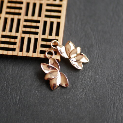 X2 pendentif à motifs fleurs de lotus, breloques en forme de fleur doré, fabrication de bijoux 10x22mm