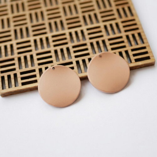Sequins ronds mats beige sable. 25 mm. breloques pour boucles d’oreilles et création de bijoux diy