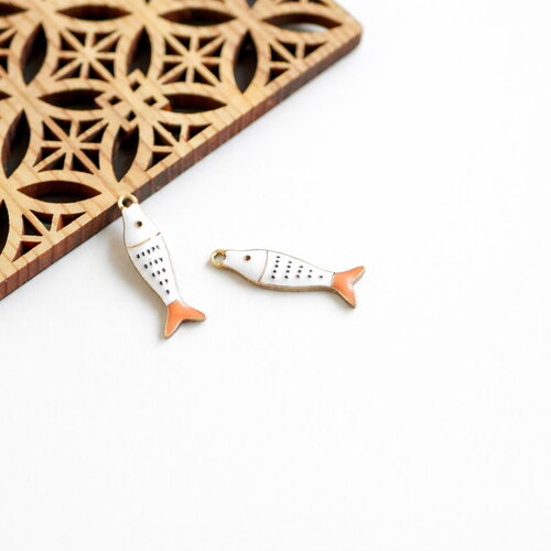 2 breloques sardine en émail 8x28 mm, pendentifs poissons marins pour bijoux, charms poisson