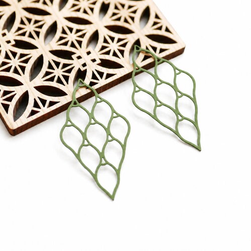 X2 grand connecteur losange en laiton vert, pendentif géométrique pour boucles d'oreilles, 30x60mm