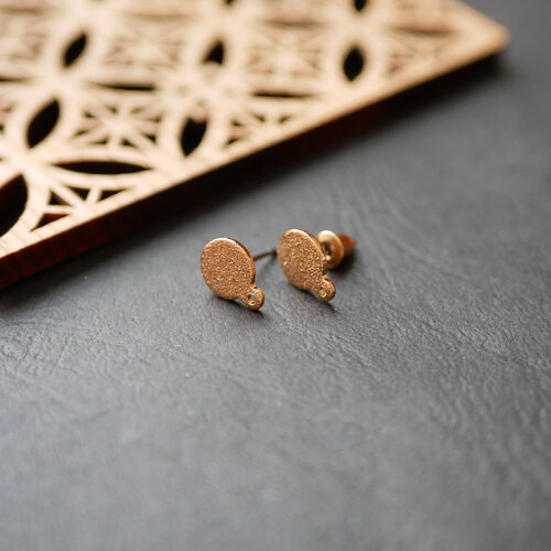 Boucles d'oreilles rondes doré à paillette, puces d'oreilles à paillettes, accessoire de boucle d'oreille, plateau 8mm