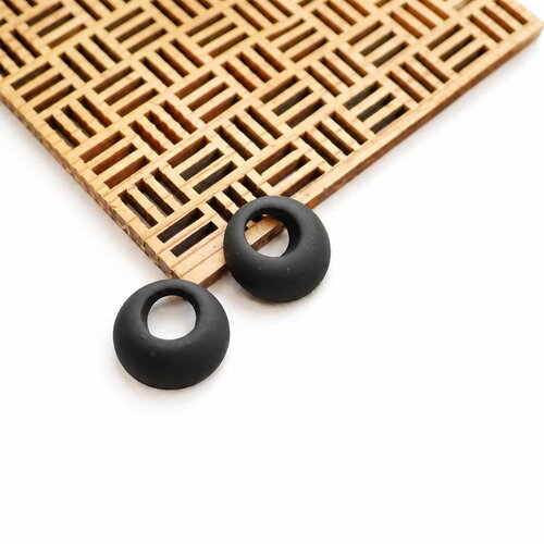 Anneaux acrylique noir 20 mm. lot de 2 pendentifs ronds minimalistes. bijoux diy, macramé, accessoires faits main