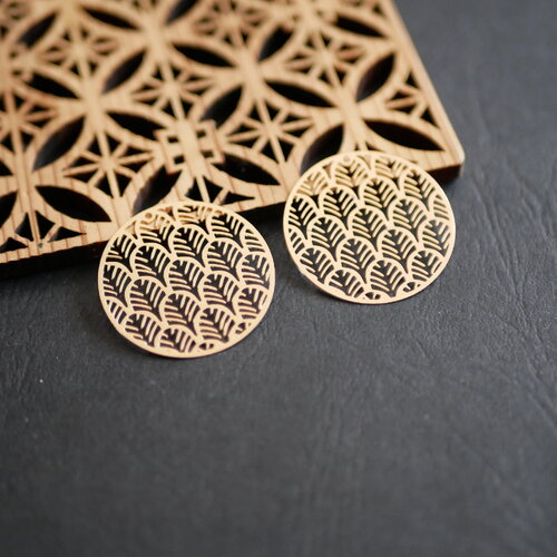 X2 pendentif rond en laiton doré. connecteurs pour bijoux, fournitures diy, 30mm