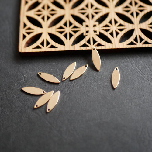 X5 breloque longue doré, pendentifs gouttes navettes ,  pendentif pointe doré , pour fabrication de bijoux, 5x16mm