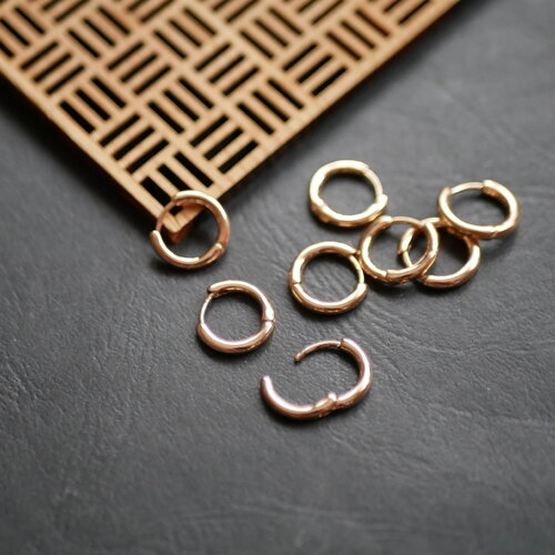 4 paires de créoles rondes dorées, boucles d'oreilles rondes, clous d'oreilles, fournitures pour fabrication de boucles d'oreilles, 13mm