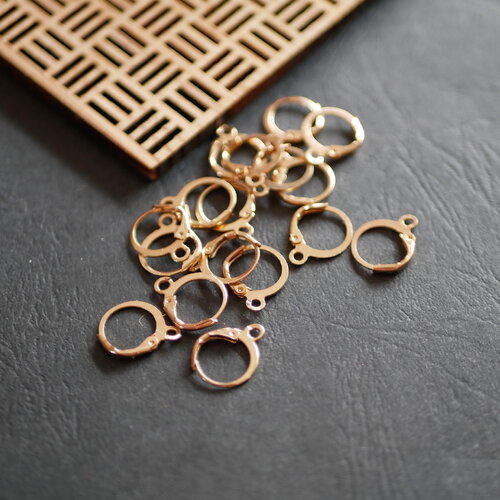 20 crochets de boucles d'oreilles doré , fourniture de bijoux à faire soi-même, hameçons pour boucles d'oreilles, 12mm