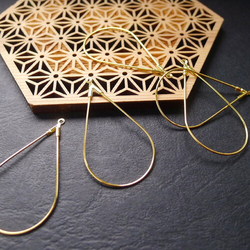 X10 créoles ovales doré, boucles d'oreilles rondes, clous d'oreilles, fournitures pour fabrication de boucles d'oreilles, 27x55mm
