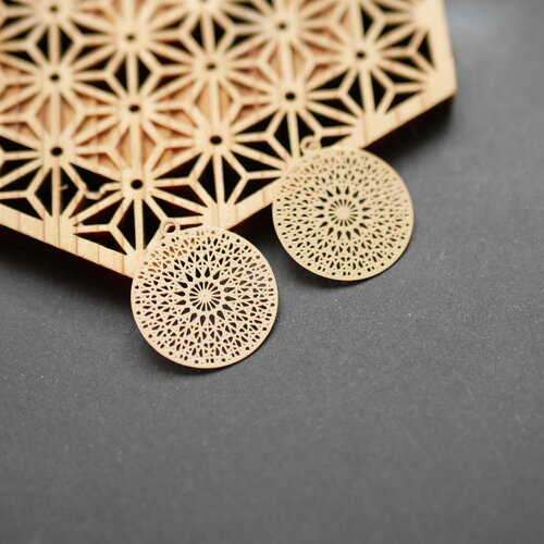 X2 pendentif rond en laiton doré. connecteurs pour bijoux, fournitures diy, 20mm
