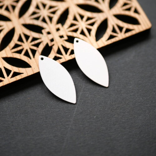 X2 pendentif goutte en métal blanc, perle navette en métal blanc, pendentif pour fabrication de bijoux, 10x25mm