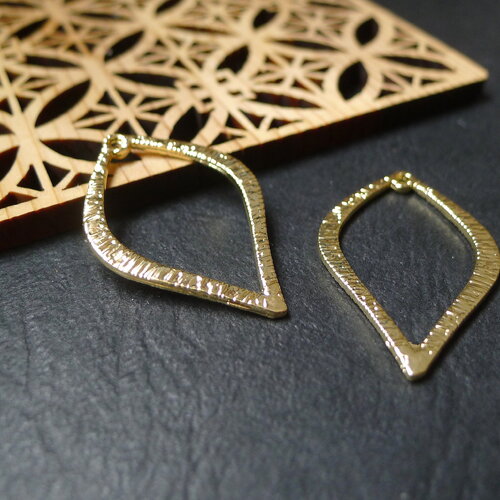 X4 pendentif goutte navette en laiton doré, pendentifs gouttes navettes, pour fabrication de bijoux,  23x35mm
