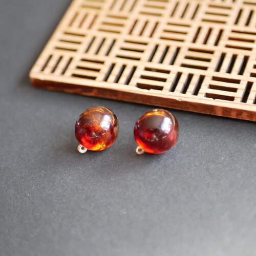 Boucles d'oreilles rondes en acrylique marron, fournitures de boucles d'oreilles en résine, ornement en acrylique coloré , 13mm