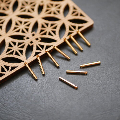 X10 breloque bâton en laiton doré, pendentif colonne doré, 2x15mm. breloques fines pour création de bijoux