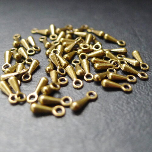 200 breloques gouttes ethniques charms bronze 2x8mm