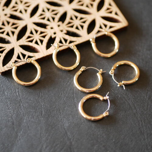 3 paires de créoles rondes dorées, boucles d'oreilles rondes, clous d'oreilles 18mm