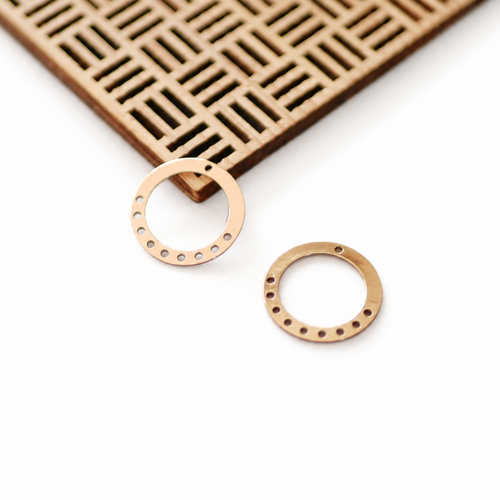 X2 connecteur rond en laiton doré, connecteur 10 trous, pendentif géométrique doré, 21mm