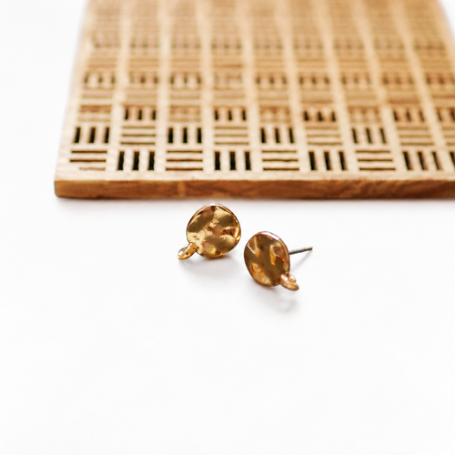 Boucles d'oreilles rondes doré 10x13mm, clous d'oreilles géométriques