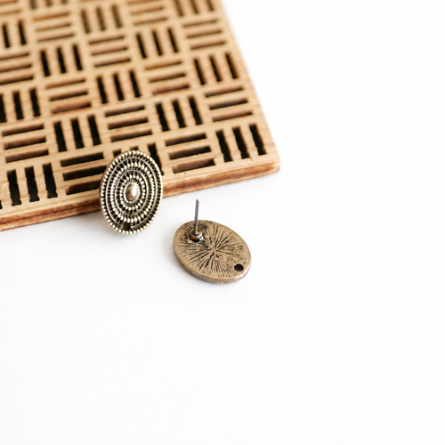 Boucles d'oreilles ovales 13x18mm bronze antique