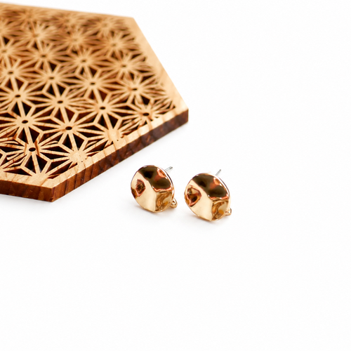 Clous d'oreilles ronds 11x12mm doré