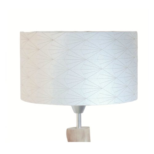 Abat-jour cylindrique art déco doré argenté écru – luminaire chic élégant pour lampe, lampadaire ou suspension