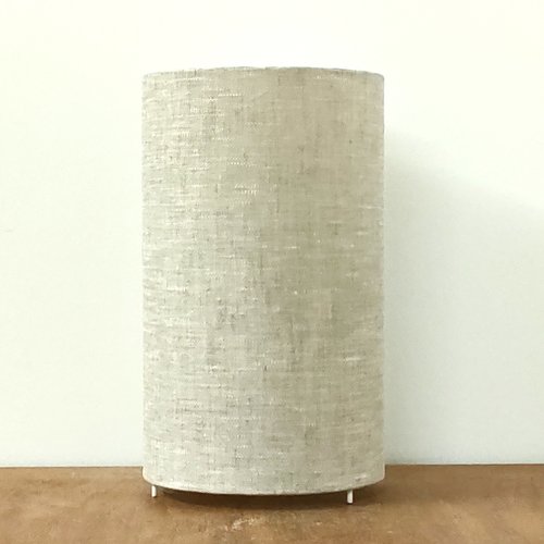 Lampe tube lin naturel - luminaire matière brute fait main & déco cocooning scandinave hygge ambiance