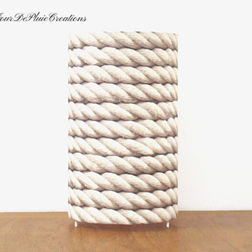Lampe tube cordage - luminaire esprit bord de mer fait main & déco intérieur naturelle cocooning
