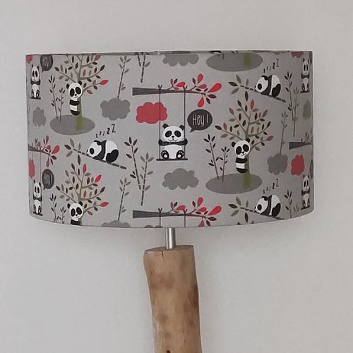 Abat-jour pandas enfant – déco chambre bébé, fille ou garçon, lampe de chevet, suspension, décoration animaux, idée cadeau