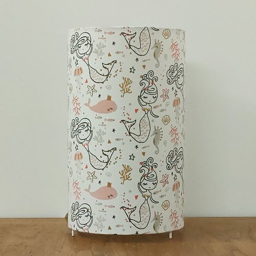 Lampe tube sirène & baleine - luminaire enfant fait main & déco chambre bébé féérique veilleuse