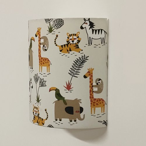 Applique murale enfant animaux savane – girafe éléphant tigre zèbre – lampe chambre bébé – déco safari nature – cadeau
