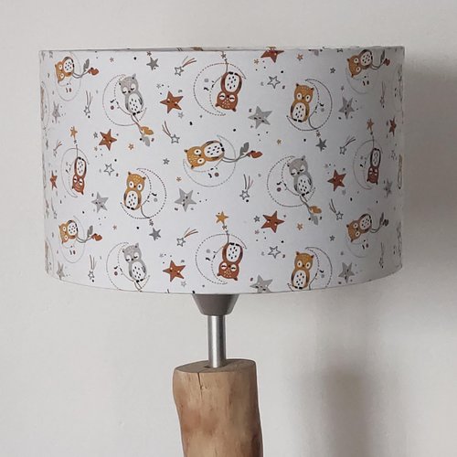 Abat-jour chouettes étoiles – déco chambre bébé enfant, lampe de chevet, décoration scandinave, bohème, veilleuse, idée cadeau
