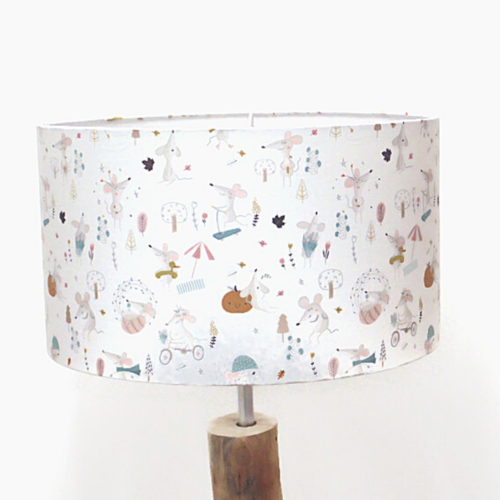 Abat-jour enfant souris 4 saisons, chambre bébé et enfant, déco nature et poétique, luminaire chambre, idée cadeau naissance