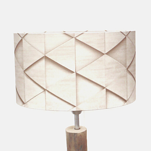 Abat-jour motif bois triangles géométriques – déco scandinave japandi naturelle & contemporaine