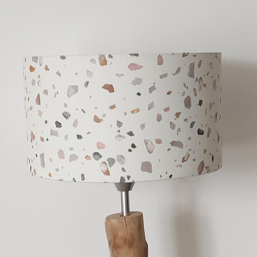 Abat-jour terrazzo – motif graphique, déco scandinave japandi bohème & contemporaine, luminaire déco tendance