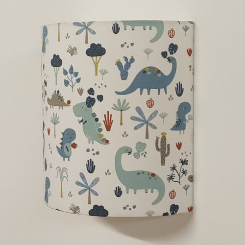 Applique murale enfant dinosaures bleus – lampe chambre bébé – déco dinosaure – luminaire chambre enfant – cadeau naissance
