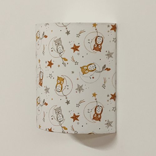 Applique murale enfant chouettes & étoiles – luminaire mural chambre bébé, décoration scandinave bohème
