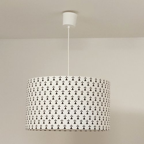 Suspension abat-jour hermine bretonne luminaire fait main décoration intérieure artisanale esprit breizh cadeau bretagne original