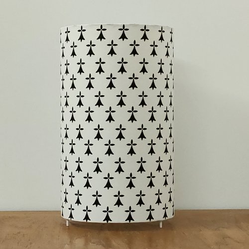 Lampe tube hermine bretonne - luminaire gwenn ha du fait main & déco régionale breizh ambiance