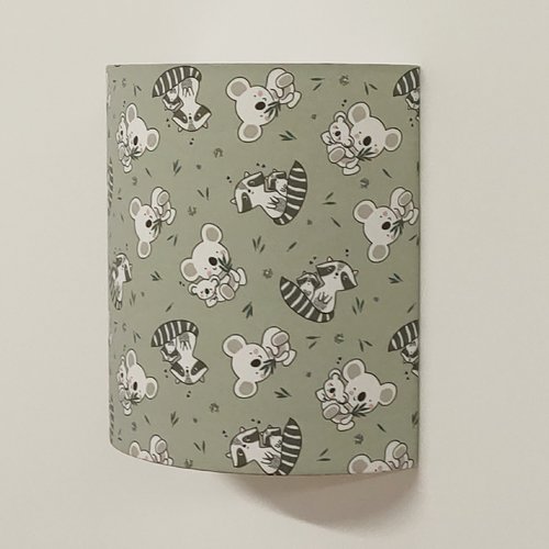 Applique murale enfant koalas ratons laveurs chambre bébé nature scandinave forêt décoration animaux