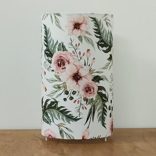 Lampe tube roses romantiques – lampe de table florale artisanale, déco shabby chic, campagne chic, chambre