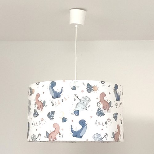 Suspension abat-jour dinosaure pastel - luminaire bébé scandinave - décoration chambre enfant - cadeau naissance fait main