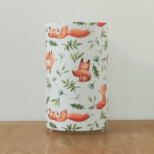 Lampe enfant renard – luminaire déco chambre bébé, lampe de chevet forêt et animaux des bois, décoration nature scandinave